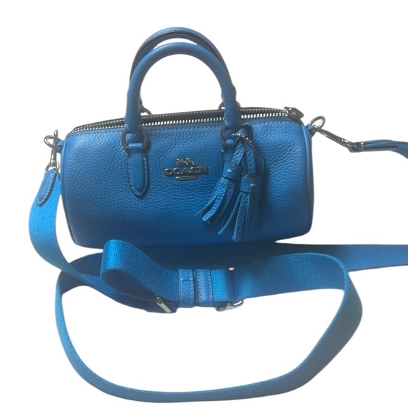 NWT- Coach electric blue mini barrel bag.